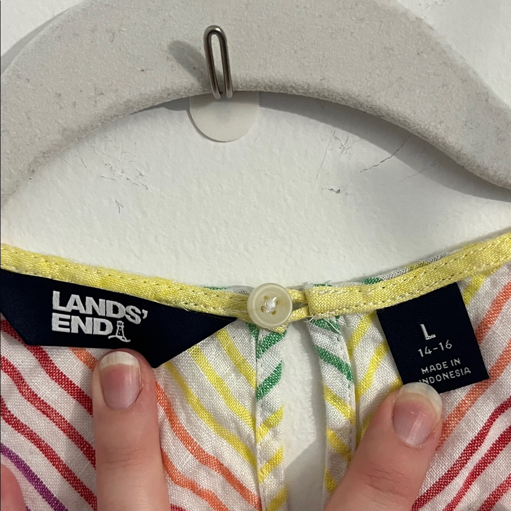 100% Linen 🌈 Rainbow Stripe Tank Top - Picture 2 of 6